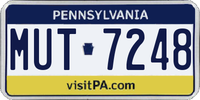 PA license plate MUT7248
