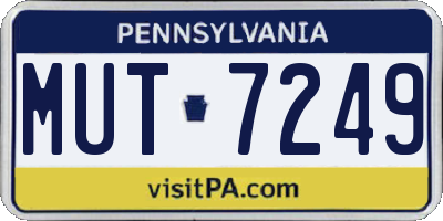 PA license plate MUT7249