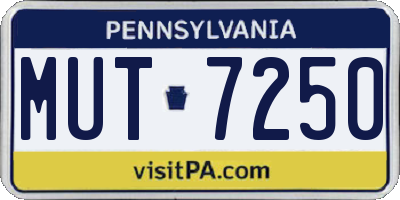PA license plate MUT7250