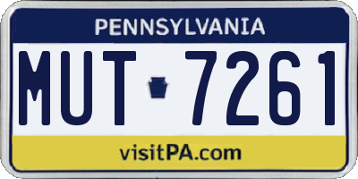 PA license plate MUT7261