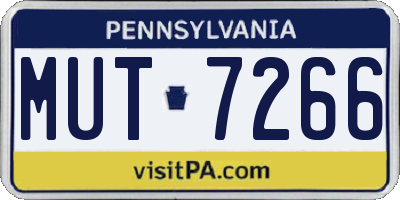 PA license plate MUT7266
