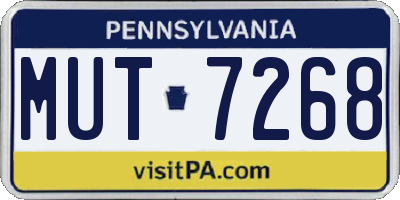 PA license plate MUT7268