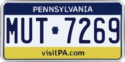 PA license plate MUT7269