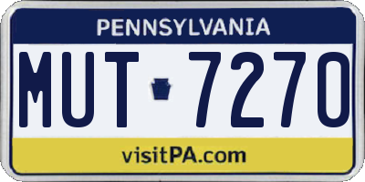 PA license plate MUT7270