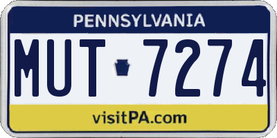 PA license plate MUT7274