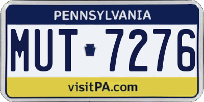 PA license plate MUT7276