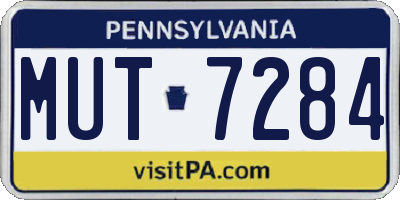 PA license plate MUT7284