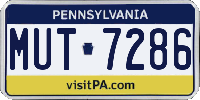 PA license plate MUT7286