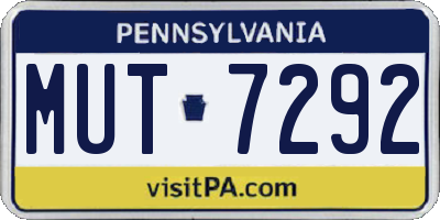 PA license plate MUT7292