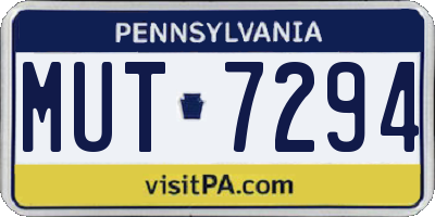 PA license plate MUT7294