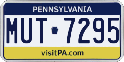 PA license plate MUT7295