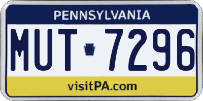 PA license plate MUT7296