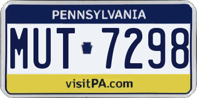 PA license plate MUT7298