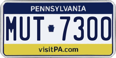 PA license plate MUT7300
