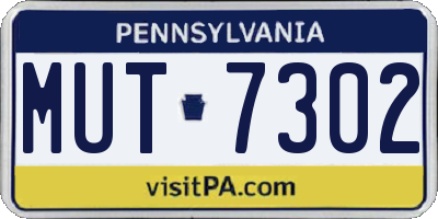 PA license plate MUT7302