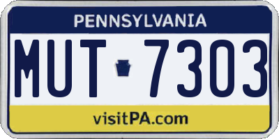 PA license plate MUT7303