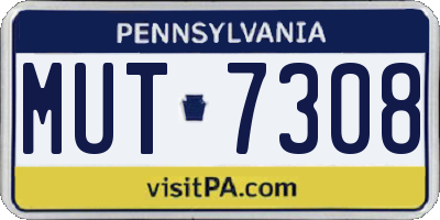 PA license plate MUT7308
