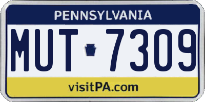 PA license plate MUT7309