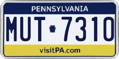 PA license plate MUT7310
