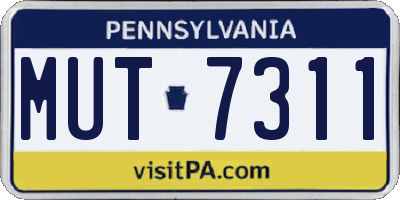 PA license plate MUT7311