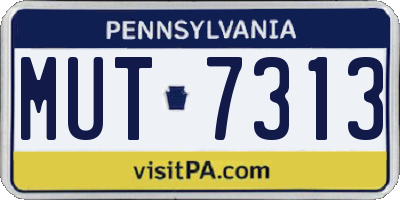 PA license plate MUT7313
