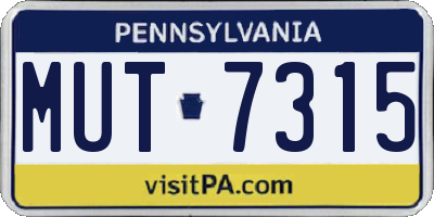 PA license plate MUT7315