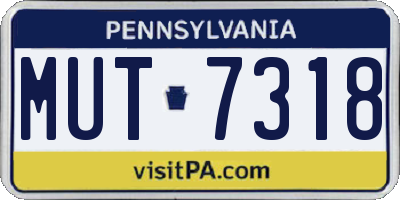 PA license plate MUT7318