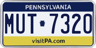 PA license plate MUT7320
