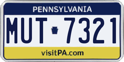 PA license plate MUT7321