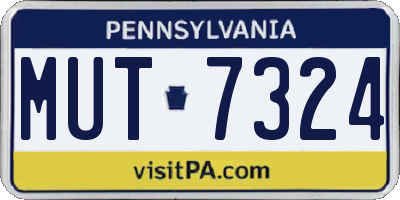 PA license plate MUT7324