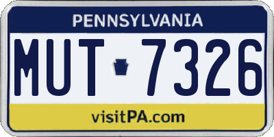 PA license plate MUT7326