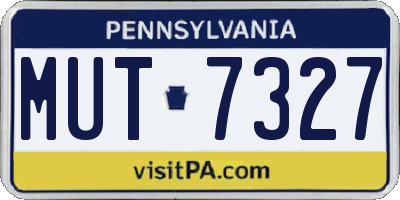PA license plate MUT7327