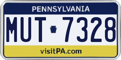 PA license plate MUT7328