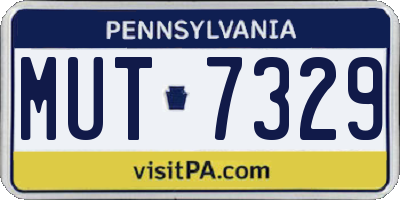 PA license plate MUT7329