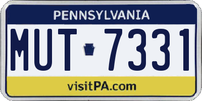 PA license plate MUT7331