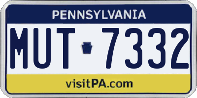 PA license plate MUT7332