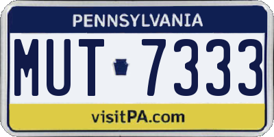 PA license plate MUT7333