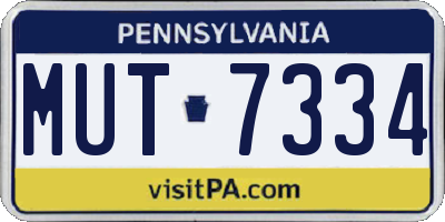PA license plate MUT7334