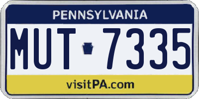 PA license plate MUT7335