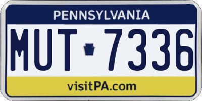 PA license plate MUT7336