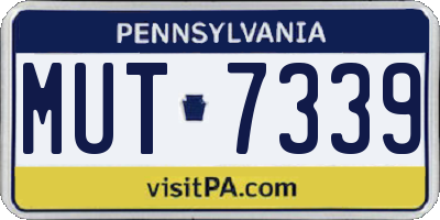 PA license plate MUT7339