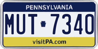 PA license plate MUT7340