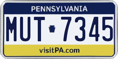 PA license plate MUT7345