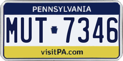 PA license plate MUT7346