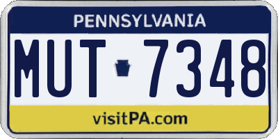 PA license plate MUT7348
