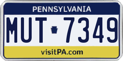PA license plate MUT7349