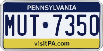 PA license plate MUT7350