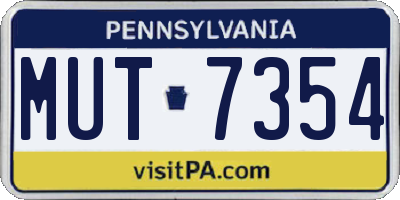 PA license plate MUT7354