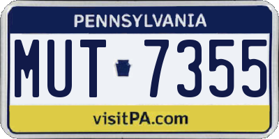 PA license plate MUT7355