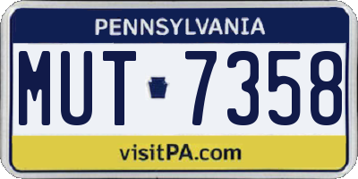 PA license plate MUT7358